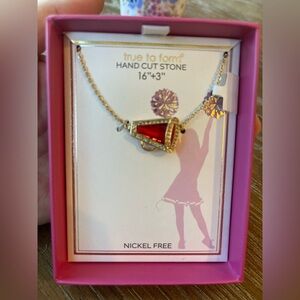 True to Form Cheerleading Red and Gold Necklace Nickel Free
